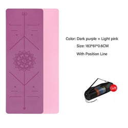 Yoga Double Layer Non-Slip Mat with Position Line