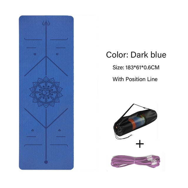 Yoga Double Layer Non-Slip Mat with Position Line